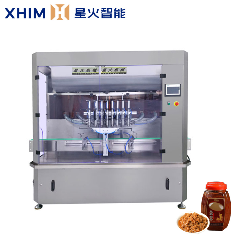 多頭醬料灌裝機(jī)-八頭顆粒醬灌裝機(jī)